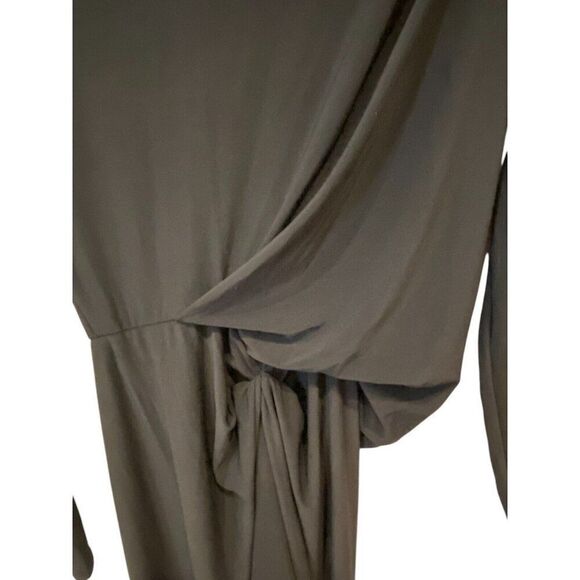 Zara Womens Midi Dress M Black Knot Front Midi Long Sleeve Cocktail 1165/549 NWT - Picture 4 of 8